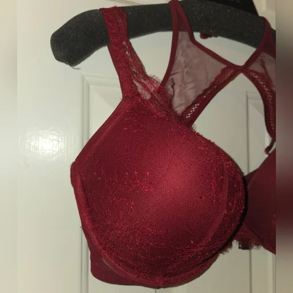 Victoria's Secret: Very Sexy Push-up Harness Burgundy Red Lace Bra. Size 40DD. - Picture 12 of 15